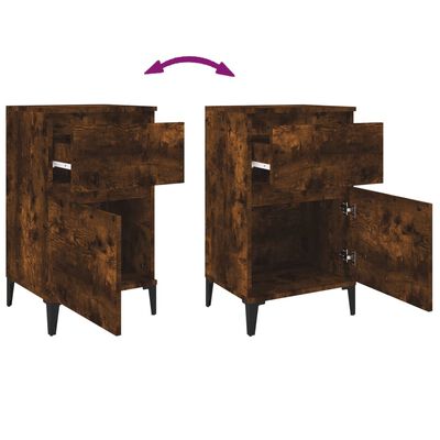 vidaXL Bedside Cabinets 2 pcs Smoked Oak 40x35x70 cm