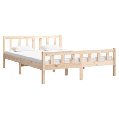 vidaXL Bed Frame without Mattress Solid Wood King Size