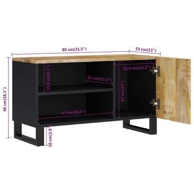 vidaXL TV Cabinet 80x33x46 cm Solid Wood Mango&Engineered Wood