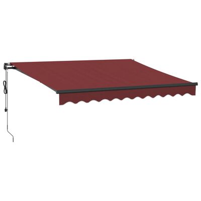 vidaXL Automatic Retractable Awning with LEDs Burgundy 300x250 cm