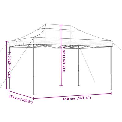 vidaXL Foldable Party Tent Pop-Up Taupe 410x279x315 cm