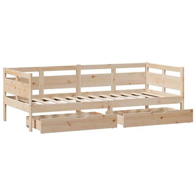 vidaXL Daybed with Drawers without Mattress 80x200 cm Solid Wood