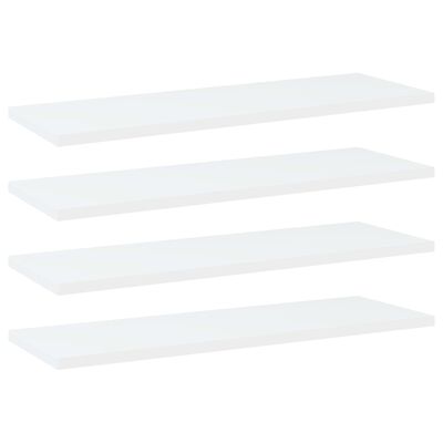 vidaXL Bookshelf Boards 4 pcs White 60x20x1.5 cm Engineered Wood