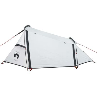 vidaXL Camping Tent Tunnel 2-Person White Blackout Fabric Waterproof