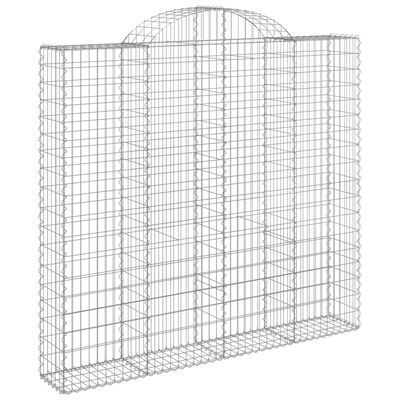 vidaXL Arched Gabion Baskets 9 pcs 200x50x180/200 cm Galvanised Iron