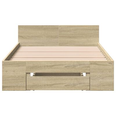 vidaXL Bed Frame with Drawer without Mattress Sonoma Oak 90x200 cm