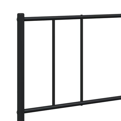 vidaXL Metal Bed Frame without Mattress with Headboard Black 183x213 cm