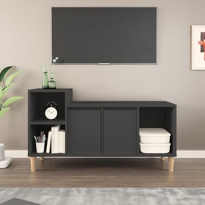 vidaXL TV Cabinet Black 100x35x55 cm Engineered Wood