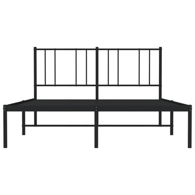 vidaXL Metal Bed Frame without Mattress with Headboard Black 160x200 cm