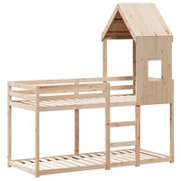 vidaXL Bunk Bed with Roof 90x200 cm Solid Wood Pine