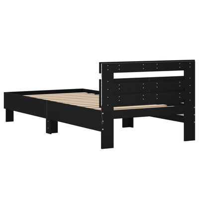 vidaXL Bed Frame without Mattress with LED Lights Black 100x200 cm