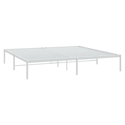 vidaXL Metal Bed Frame without Mattress White 183x213 cm