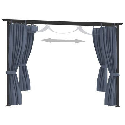 vidaXL Gazebo with Curtains 3x3 m Anthracite Steel