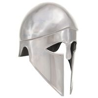 vidaXL Greek Warrior Helmet Antique Replica LARP Silver Steel