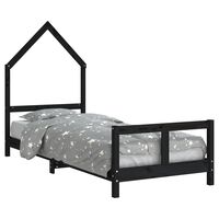 vidaXL Kids Bed Frame Black 80x200 cm Solid Wood Pine