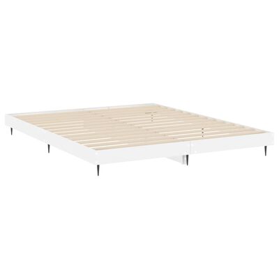 vidaXL Bed Frame without Mattress High Gloss White 120x200 cm