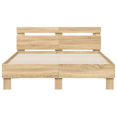 vidaXL Bed Frame with LED without Mattress Sonoma Oak 120x200 cm