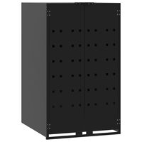 vidaXL Wheelie Bin Storage for Single Bin Black 69x79x117 cm Steel