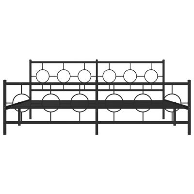 vidaXL Metal Bed Frame without Mattress with Footboard Black 193x203 cm