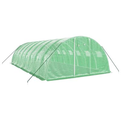 vidaXL Greenhouse with Steel Frame Green 32 m² 8x4x2 m