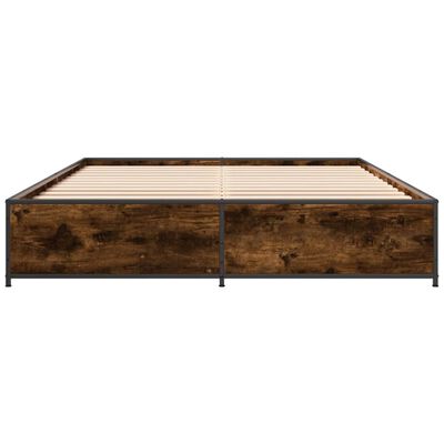 vidaXL Bed Frame without Mattress Smoked Oak 150x200 cm King Size