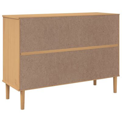 vidaXL Sideboard SENJA Rattan Look Brown 112x40x80 cm Solid Wood Pine