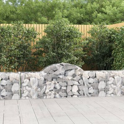 vidaXL Arched Gabion Baskets 8 pcs 200x30x60/80 cm Galvanised Iron