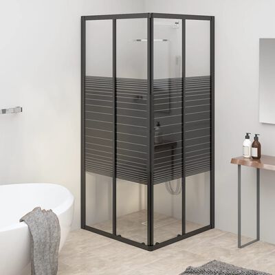 vidaXL Stripe Shower Cabin ESG 70x70x180 cm Black