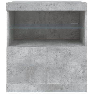 vidaXL Sideboard with LED Lights Concrete Grey 60x37x67 cm