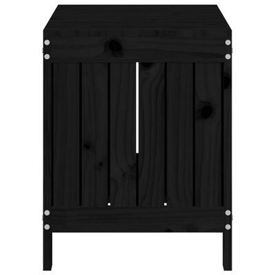 vidaXL Garden Storage Box Black 76x42.5x54 cm Solid Wood Pine