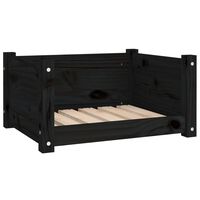 vidaXL Dog Bed Black 55.5x45.5x28 cm Solid Pine Wood