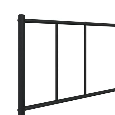 vidaXL Metal Bed Frame without Mattress with Headboard Black 75x190 cm Small Single