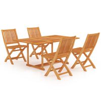 vidaXL 5 Piece Garden Dining Set Solid Teak Wood