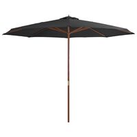 vidaXL Garden Parasol with Wooden Pole 350 cm Anthracite