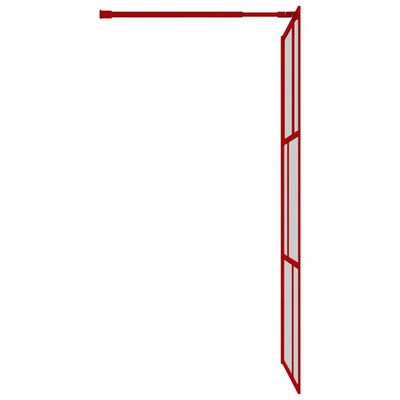 vidaXL Walk-in Shower Wall with Clear ESG Glass Red 115x195 cm