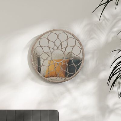 vidaXL Mirror Sand 40x3 cm Iron Round for Indoor Use