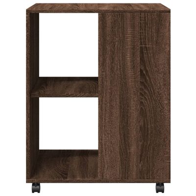 vidaXL Side Table with Wheels Brown Oak 55x60x78 cm Engineered Wood