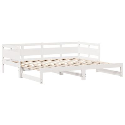 vidaXL Daybed with Trundle and Drawers without Mattress White 80x200 cm