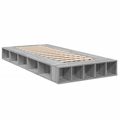 vidaXL Bed Frame without Mattress Grey Sonoma 100x200 cm