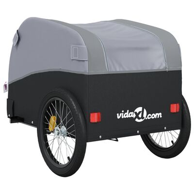 vidaXL Bike Trailer Black and Grey 30 kg Iron