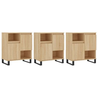 vidaXL Sideboards 3 pcs Sonoma Oak Engineered Wood