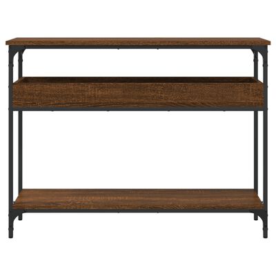 vidaXL Console Table with Shelf Brown Oak 100x29x75cm Engineered Wood