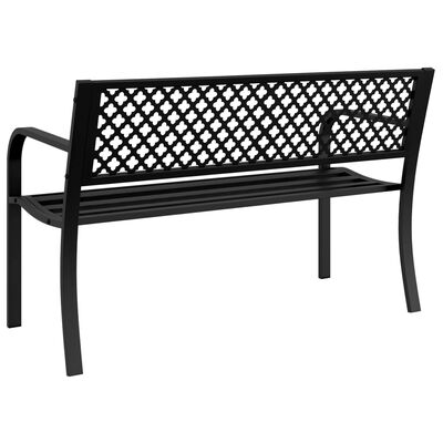 vidaXL Garden Bench 119 cm Black Steel