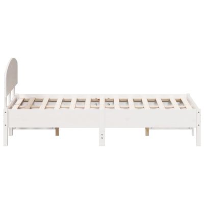 vidaXL Bed Frame without Mattress White 120x190 cm Small Double Solid Wood Pine