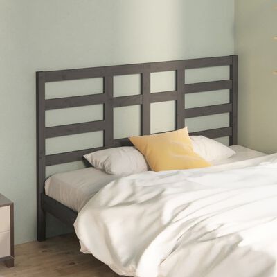 vidaXL Bed Headboard Grey 166x4x104 cm Solid Wood Pine