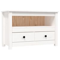 vidaXL TV Cabinet White 79x35x52 cm Solid Wood Pine