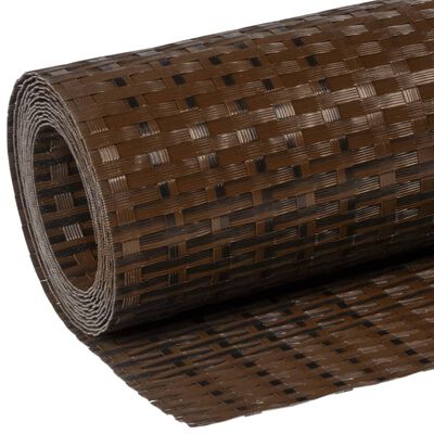 vidaXL Balcony Screen Brown and Black 600x80 cm Poly Rattan