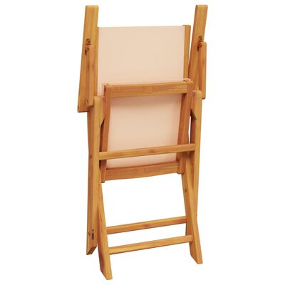 vidaXL Garden Chairs 2 pcs Beige Solid Wood Acacia and Fabric