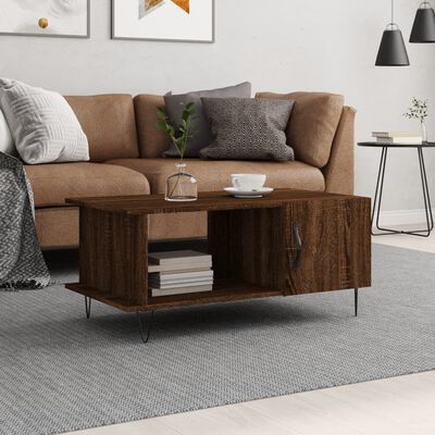 vidaXL Coffee Table Brown Oak 90x50x40 cm Engineered Wood