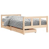 vidaXL Kids Bed Frame with Drawers 90x190 cm Solid Wood Pine